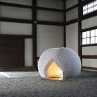 和紙の折り紙のみでつくられた、世界中に移動可能な茶室「Shi-An」