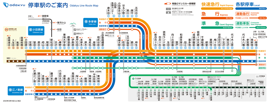 小田急路線図（提供：小田急電鉄）
