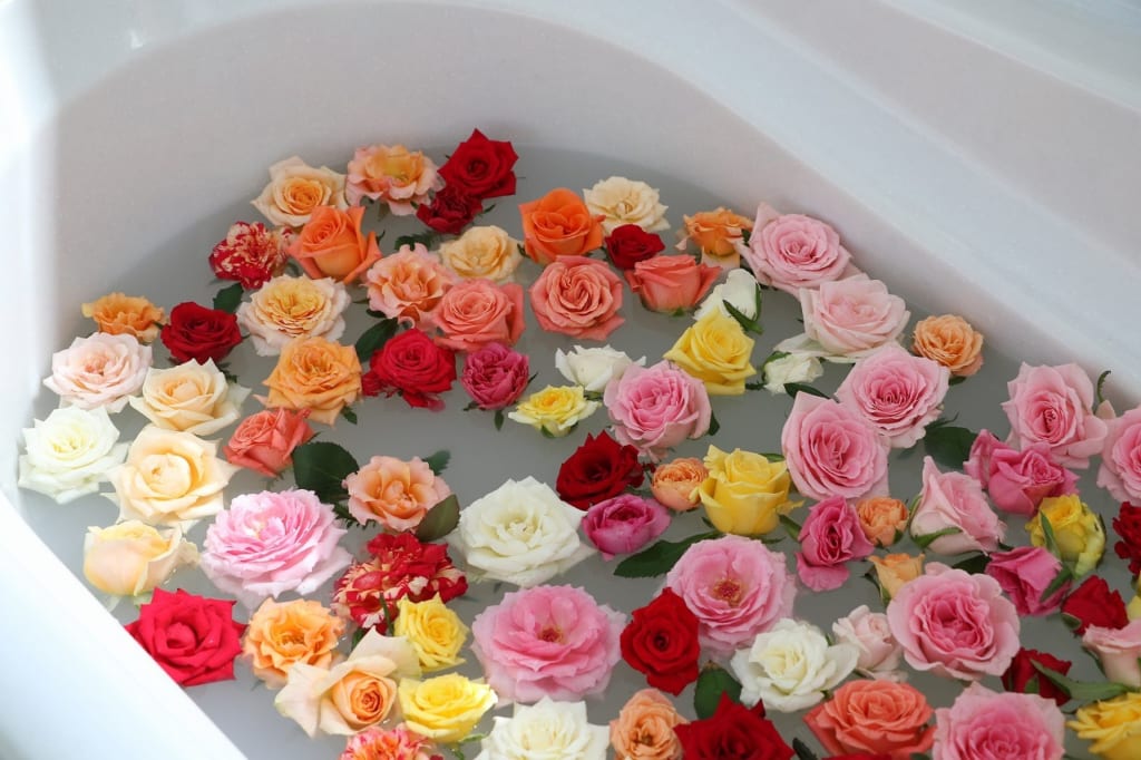フラワーサイクルマルシェで販売していたバラ風呂用のバラ