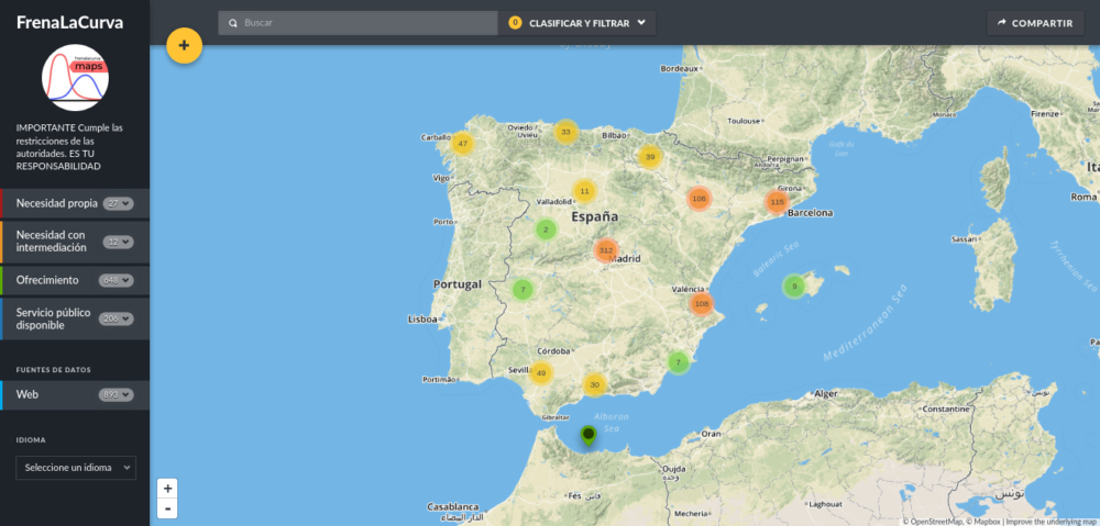 スペインで広がる市民同士の助け合い 支援希望者と提供者をオンラインマップで可視化 世界のソーシャルグッドなアイデアマガジン Ideas For Good