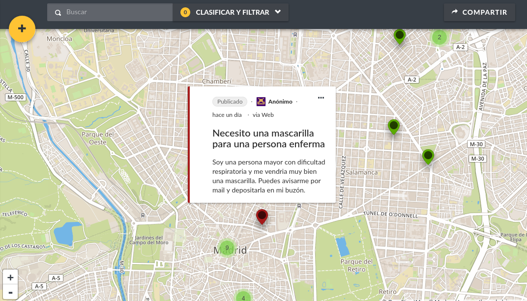 スペインで広がる市民同士の助け合い 支援希望者と提供者をオンラインマップで可視化 世界のソーシャルグッドなアイデアマガジン Ideas For Good