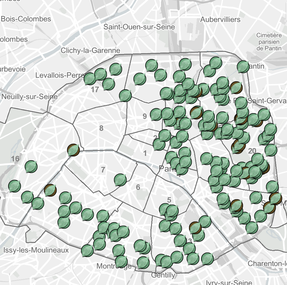 パリの市民農園マップ