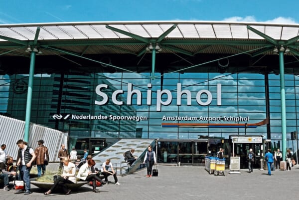 AMSTERDAM, NETHERLANDS - MAY 30: The main entrance of Amsterdam Airport Schiphol on May 30, 2014 in Amsterdam, Netherlands. It is the Netherlands' main international airport. Processed with VSCO with j2 preset