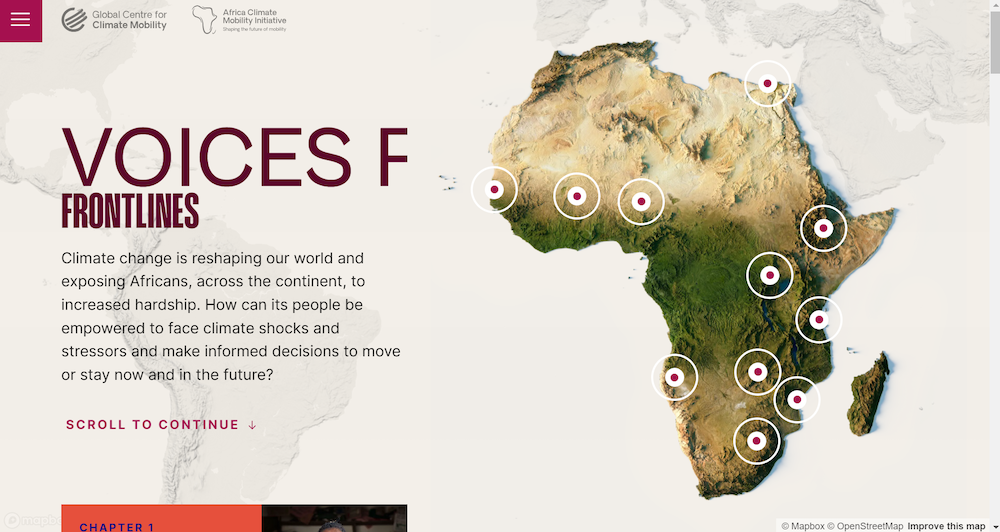 「Voices From The Frontline - Africa Climate Mobility Initiative Website」より