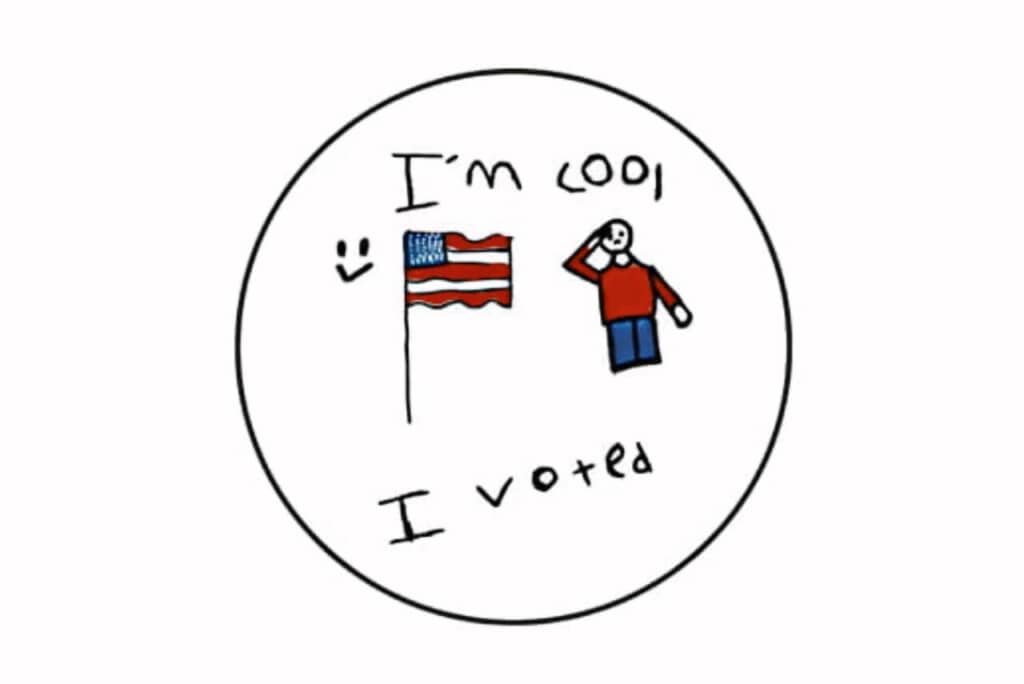 子どもたちが描いた「I voted」ステッカーが、米国で投票率アップに貢献