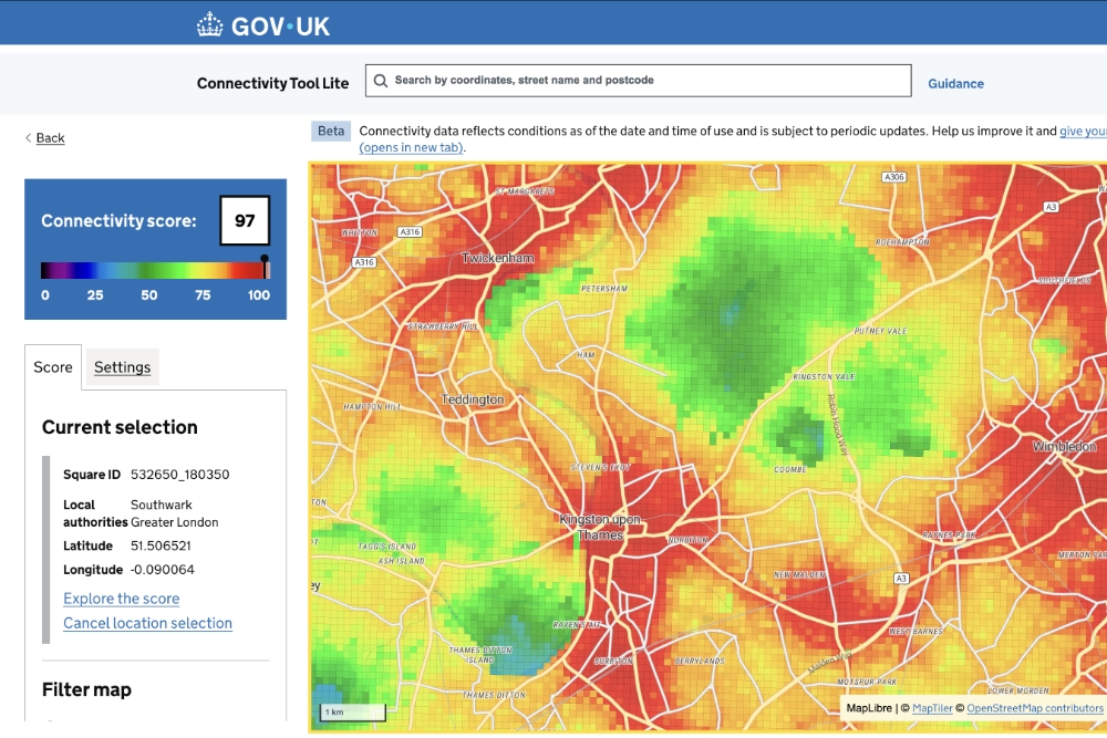 スーパーや病院まで、家から何分かかる？英政府が100メートル単位で可視化した「移動しやすさ」の地図 width=