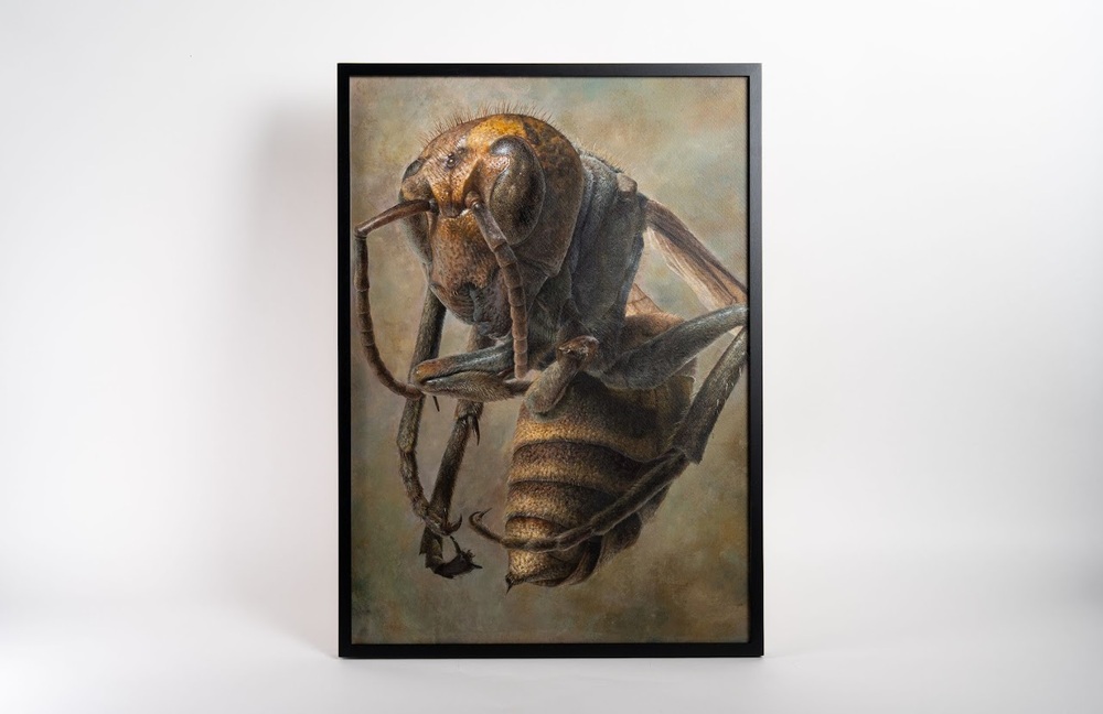 害蟲展でのスズメバチの作品