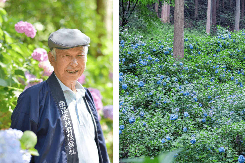 忠一さんとあじさい山