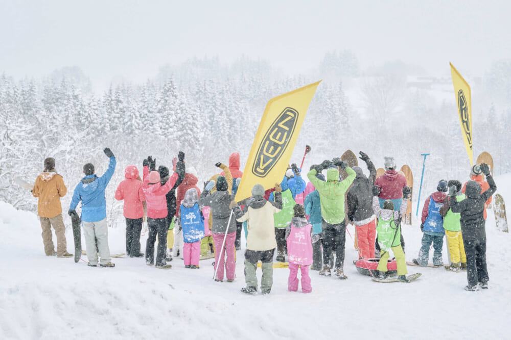 2023年1月にKEENがサポートし開催された、みらいの森の雪板体験イベント